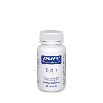 Pure Encapsulations Biotin 8 mg - B Vitamin Supplement to Aid Stress Relief, Hair, Skin