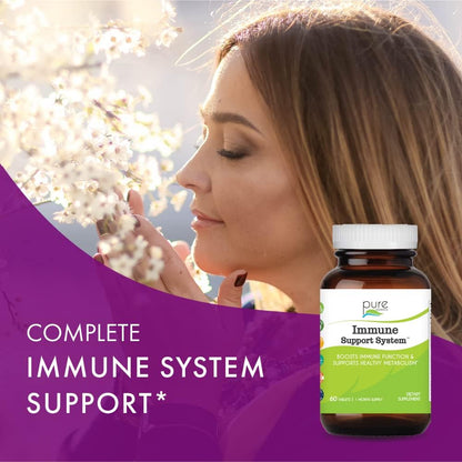 Pure Essence Immune Cellular Support System with Maitake, Reishi, Shitake Mushroom, Spirulina, Colostrum, Fucoidan and More - 60 Tablets