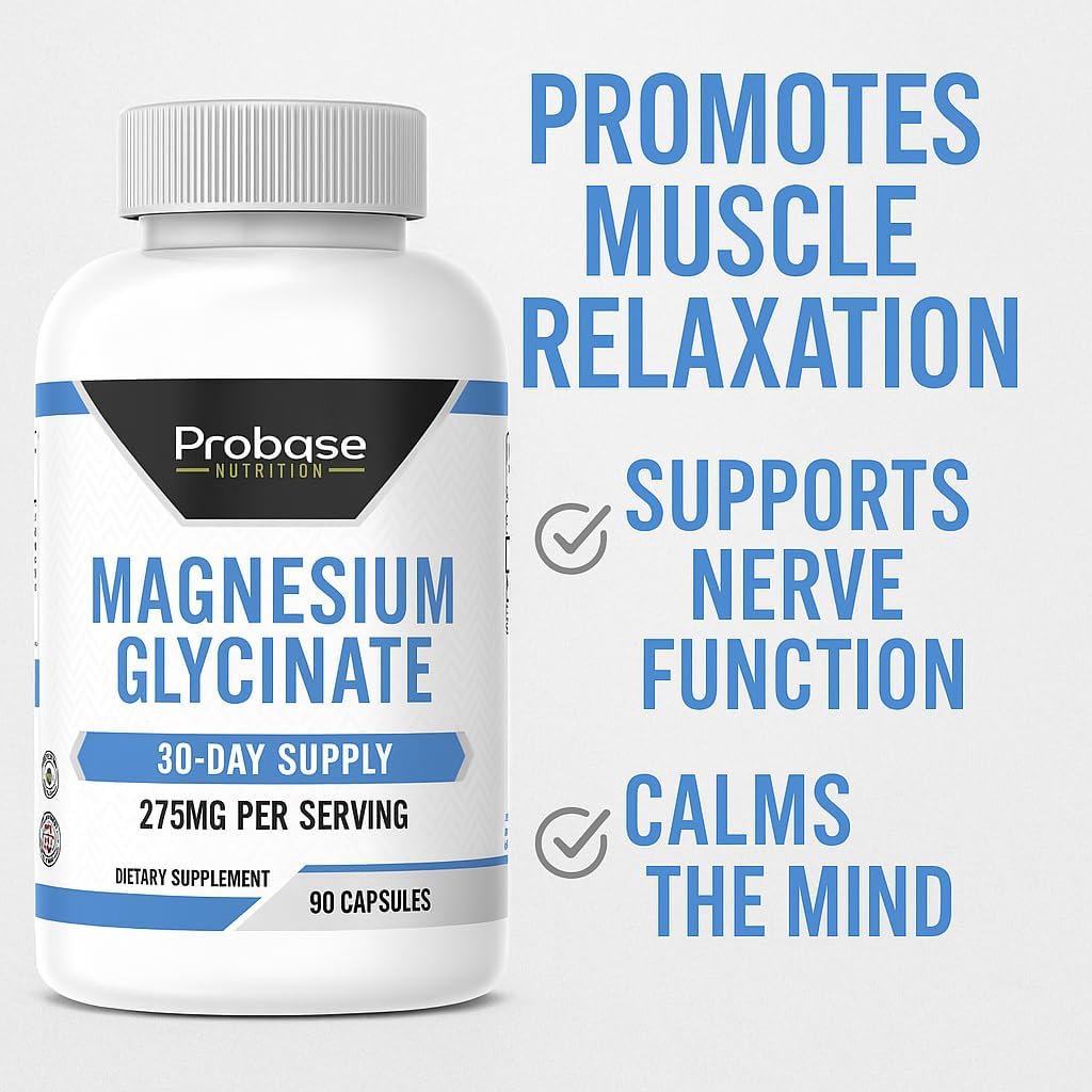 Probase Nutrition Magnesium Glycinate 90 Capsules 30-Day Supply