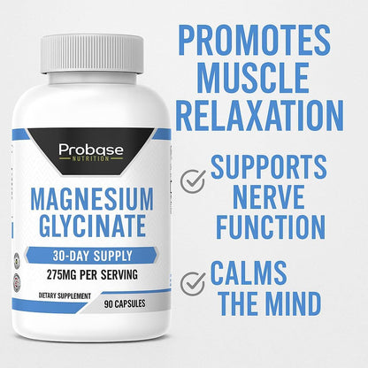 Probase Nutrition Magnesium Glycinate 90 Capsules 30-Day Supply