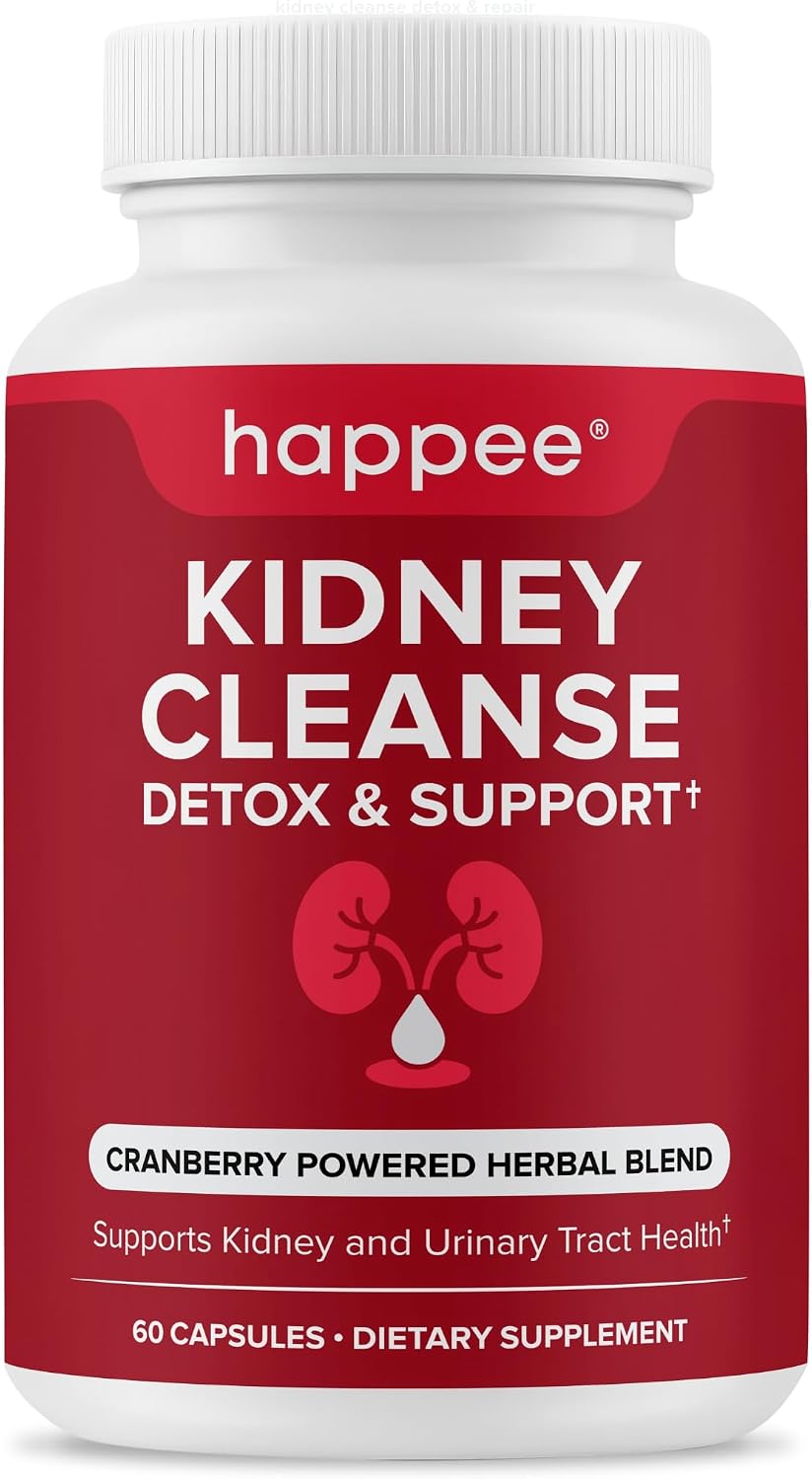 Kidney Cleanse Detox & Repair Formula – Natural Kidney Support Supplement with Cranberry & 21 Herbs for Renal, Bladder, & Urinary Tract Health – Flush Toxins & Renew - 60 Capsules