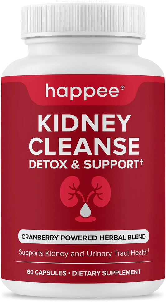 Kidney Cleanse Detox & Repair Formula – Natural Kidney Support Supplement with Cranberry & 21 Herbs for Renal, Bladder, & Urinary Tract Health – Flush Toxins & Renew - 60 Capsules