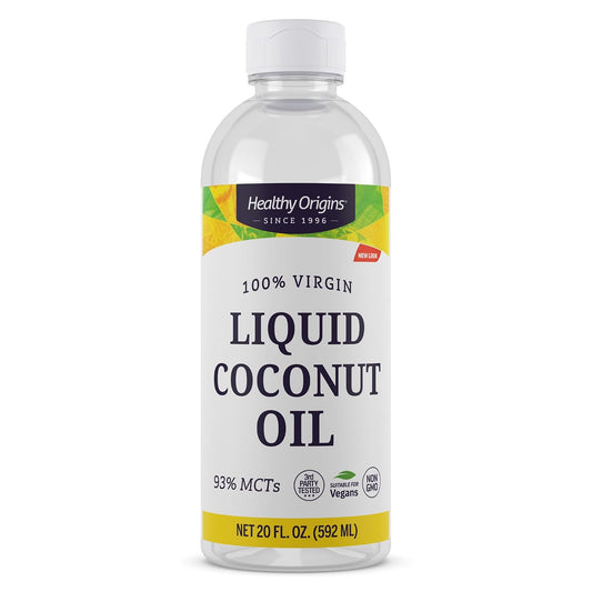 Healthy Origins Coconut Oil Liquid, 100% Virgin, 20 fl Oz