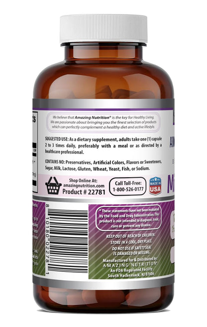 Amazing Formulas Milk Thistle Supplement | 175 Mg per Serving | 120 Capsules | Non-GMO | Gluten-Free | Made in USA