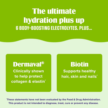 Ultima Replenisher Collagen Defense, Kiwi Strawberry, 13 Stickpacks | Daily Zero Sugar Supplement & Electrolyte Powder Hydration Packets with 6 Key Electrolytes, Dermaval & Biotin for Skin Health