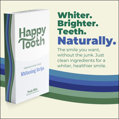 Teeth Whitening Strips, Natural, Sensitive Teeth, Fresh Mint, 28 Strips