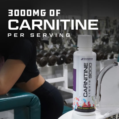 Cutler Nutrition Liquid L-Carnitine Fat Burner with Acetyl L-Carnitine | Sour Gummy Worm, 16 fl oz | Triple-Form Liquid with L-Carnitine Tartrate for Energy, Metabolism, Recovery and Workout Support