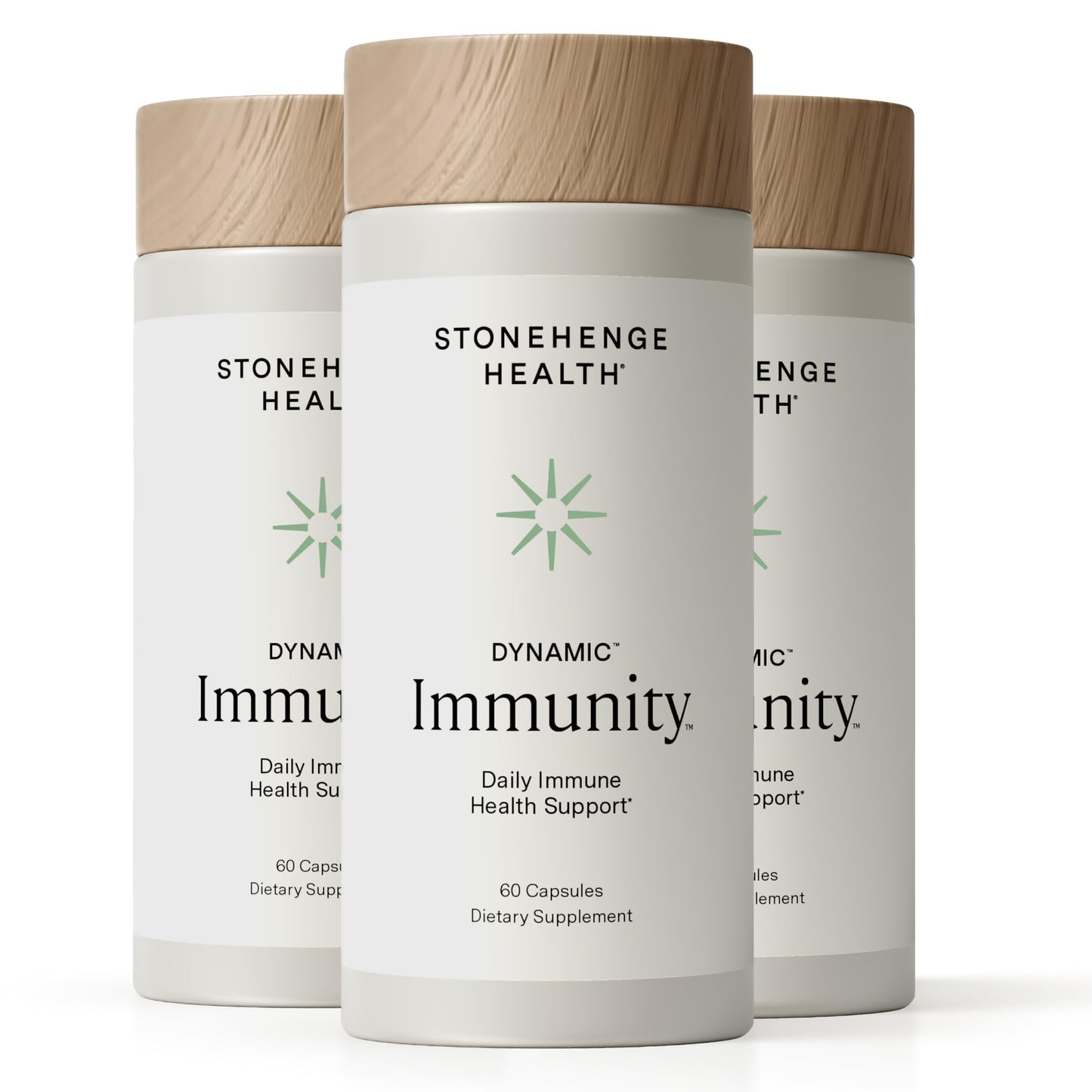 Stonehenge Health Dynamic Immunity Daily Supplement 10-in-1 Immune Boosters Zinc, Elderberry, Echinacea, Vitamin C & Probiotic L. Acidophilus – Supports Immune System & Respiratory Health, 60 Capsules
