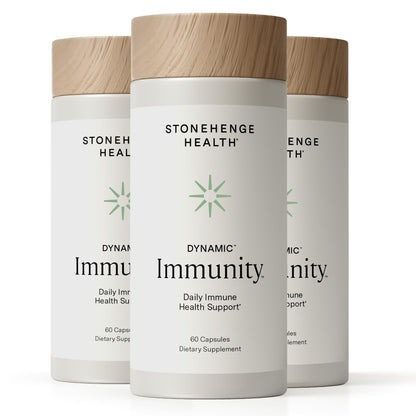 Stonehenge Health Dynamic Immunity Daily Supplement 10-in-1 Immune Boosters Zinc, Elderberry, Echinacea, Vitamin C & Probiotic L. Acidophilus – Supports Immune System & Respiratory Health, 60 Capsules
