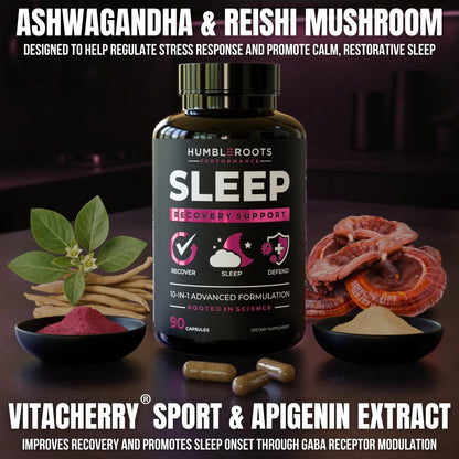 Extra Strength Sleep Aid for Adults with Extended Release MicroActive Melatonin, Ashwagandha, L-Theanine, & 7 Additional All-Natural Ingredients | Advanced Recovery Supplement (90 Capsules)
