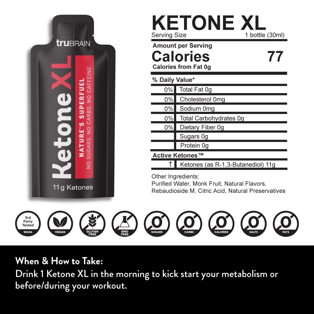 Ketone XL No Caffeine Exogenous Ketones Energy Shots – 10 Pack of Caffeine-Free Energy Drinks with 11g Ketones Per Shot – Sugar Free, Salt Free, Clean Ketone Energy (Lemonade)