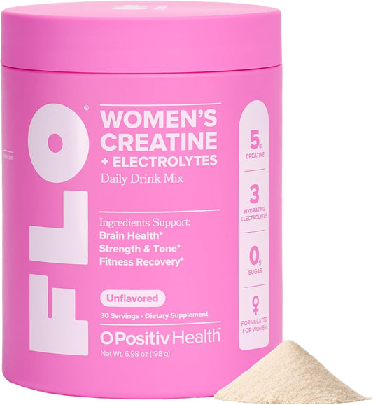 FLO Women's Creatine + Electrolytes for Strength & Tone – 30 Servings