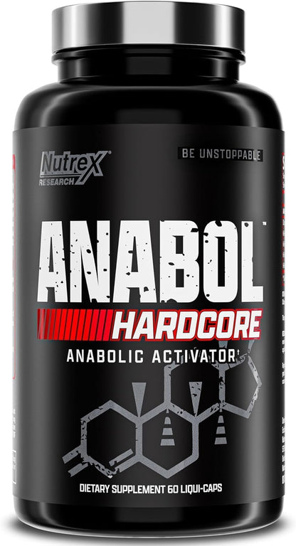 Nutrex Research Anabol Hardcore Anabolic Activator, Muscle Builder and Hardening Agent, 60 Pills Fast Acting Liquid Capsules - 1 Month Supply