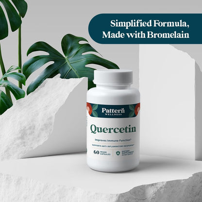 Pattern Wellness Quercetin Supplement with Bromelain - Immune Function & Cellular Health Support - Antioxidant & Whole Body Wellness - 60 Vegan Capsules