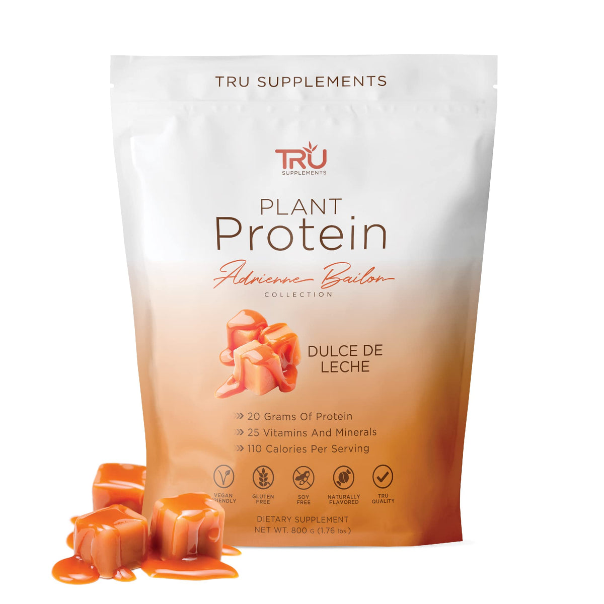 TRU Plant Based Protein Powder, BCAA, EAA, 20g Vegan Protein, 100 Calories, 27 Vitamins