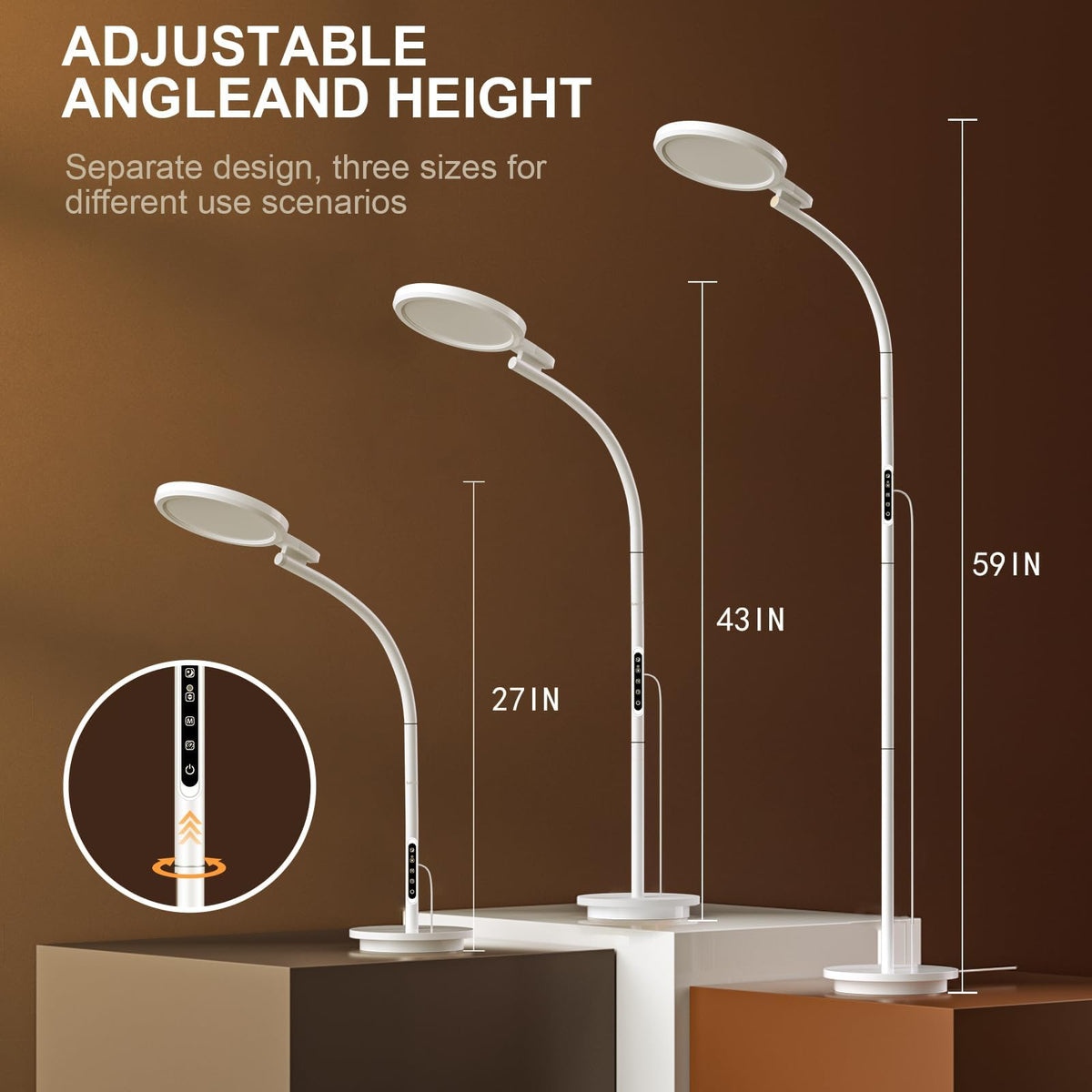 Sunlamlux Light Therapy Lamp, UV-Free Sun Light Therapy Lamp, 10000 Lux Floor Lamp