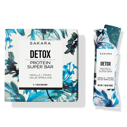 Sakara Detox Protein Super Bar - Tahini + Vanilla Clean Protein Bars, 13g Plant Based 