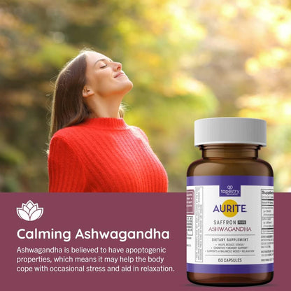 Saffron Ashwagandha & Saffron Supplement Bundle. Stress Management, Mood Support, Long-Term Memory, Vegetarian Friendly, Non-GMO, Gluten-Free, Soy-Free
