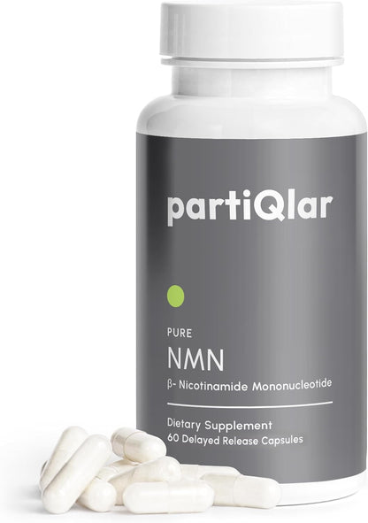 partiQlar NMN Supplement 500mg - High Purity Nicotinamide Mononucleotide - NAD+ Booster for Anti-Aging, Cellular Energy & Longevity - 60 Veggie Capsules