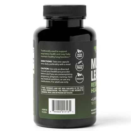 500mg Mullein Extract for Lung Support and Respiratory Health, 30 Count | Mullein Leaf Capsules for Respiratory Health, Vegan, Non-GMO Herbal Supplement for Overall Daily Wellness, 1 Month Supply