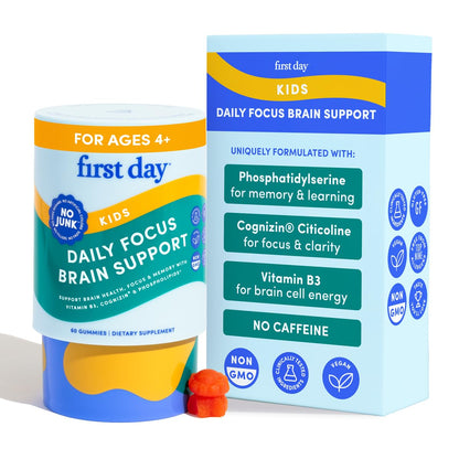 Teen Focus Gummies with Cognizin Citicoline, PS & Vitamin B3 for Ages 13-18