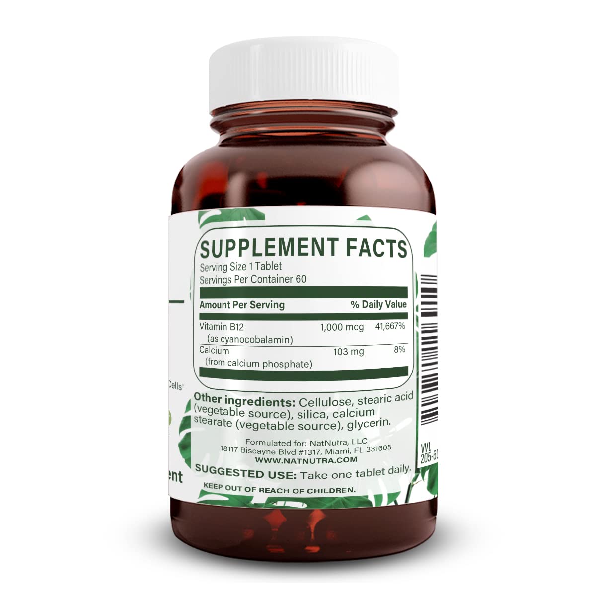 Natural Nutra Vitamin B12 1000 mcg, 100 Vegan Tablets | Promote Heart & Nerve Health, Cobalamin B12 Supplement, Help in Metabolism Health, Optimal Absorption, Gluten-Free,Sugar-Free