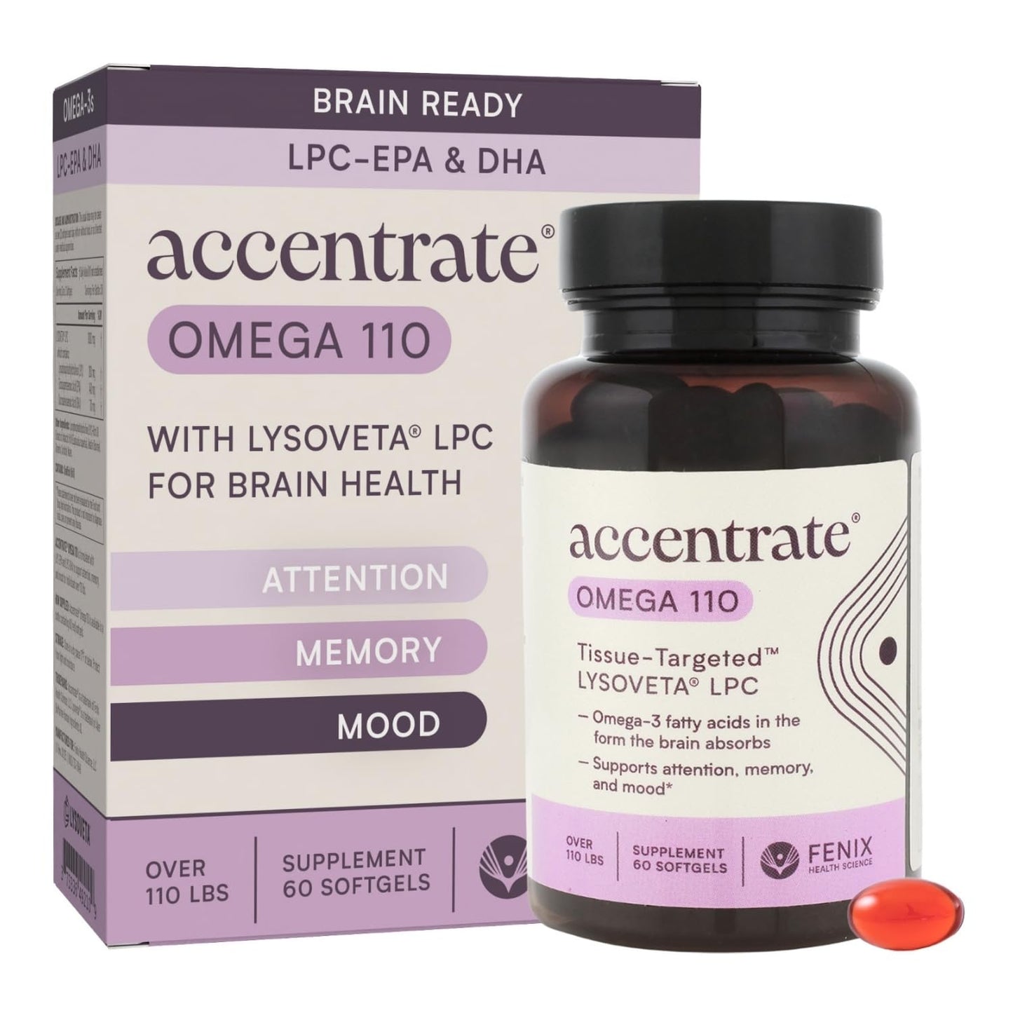 Omega Max w/LYSOVETA | High Potency LPC & Lyso-DHA Omega-3 Supplement | Brain Health, Focus & Mood | 6X Higher Absorption | Fish oil in the form the brain actually takes up, not just what the bloodstream carries. Supports focus and memory.