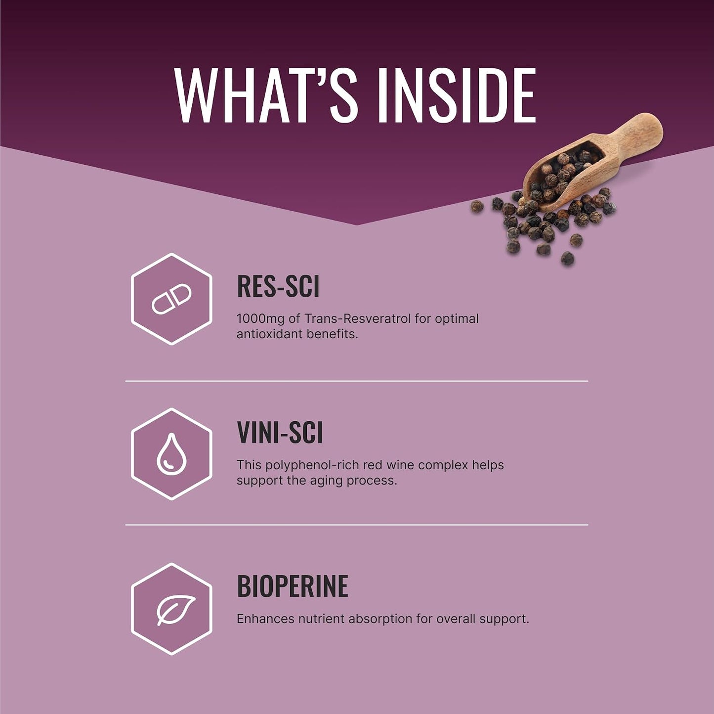Approved Science® Resveratrol - 1000 mg of Trans Resveratrol - 250 mg of Polyphenol - 98% Purity Level - Includes Bioperine® - 60 Vegan Friendly Capsules - 1 Bottle