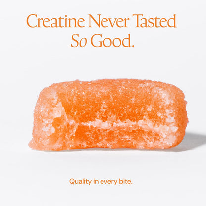 Create Creatine Monohydrate Gummies for Men & Women, Boost Focus, Strength, and Endurance, Anti-Melting Formula, Vegan, Gluten-Free, Non-GMO, 1.5g of Creatine per Gummy (Orange)