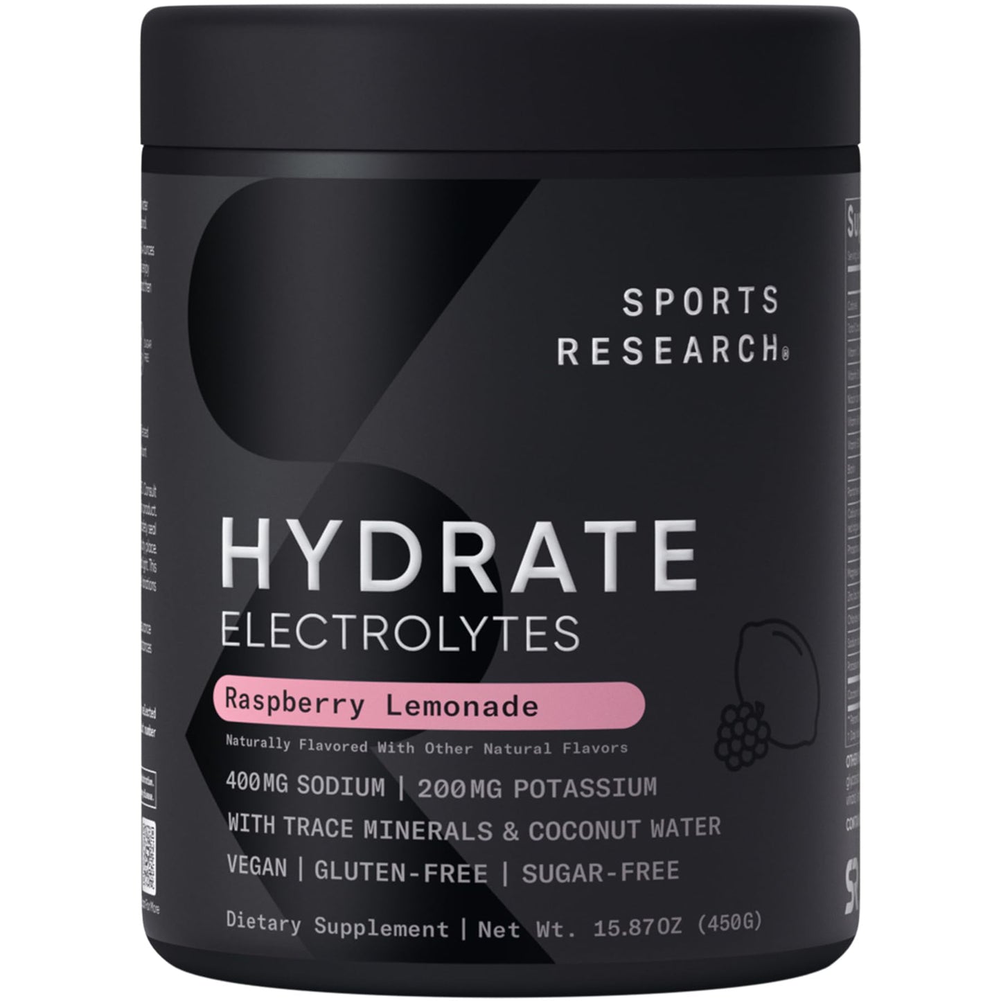 Sports Research® Hydrate Electrolytes Powder Packets - Sugar-Free & Naturally Flavored with Vitamins, Minerals, and Coconut Water - Supports Hydration - 16 Packets - Variety Pack | Sugar-Free