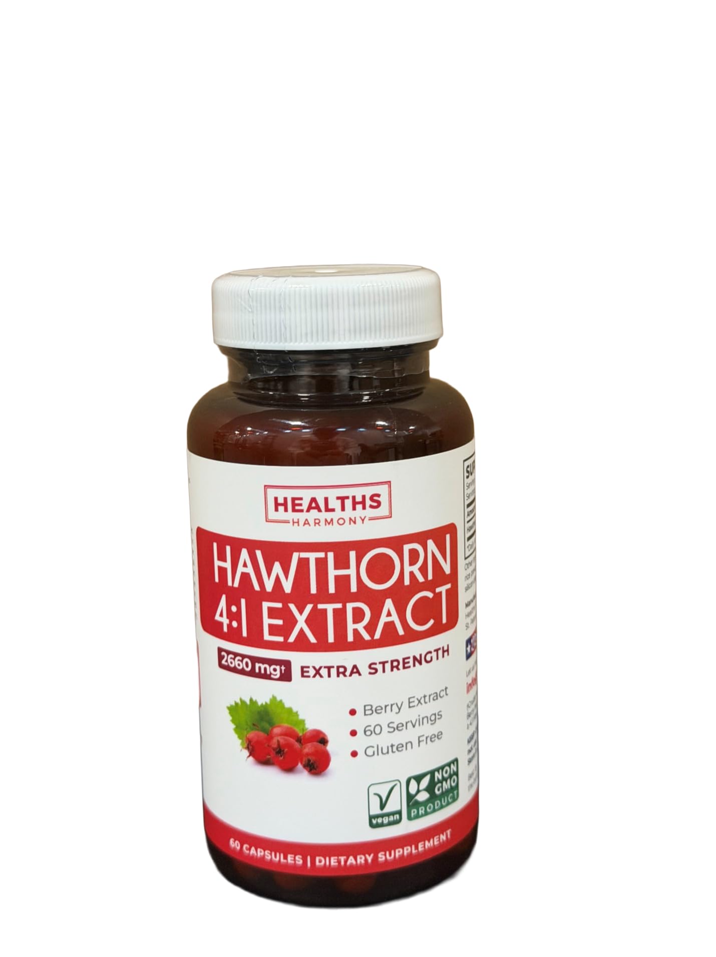 Super Potent Hawthorn Berry Extract Capsules - Hawthorn Berry Supplement Made from Extra Strength Concentrate to Support Heart and Digestive Health - Vegan Non-GMO & Gluten Free (4 Month Supply)