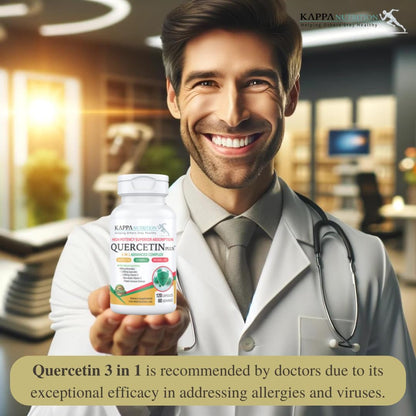 QUERCETIN PLUS, Quercetin 1,000mg, Bromelain 500mg and Vitamin C 1,000mg, (120 Capsules), 3 in 1 from Bioflavonoids, Supports Immune, Cardiovascular & Respiratory Health, Seasonal Allergy Relief.