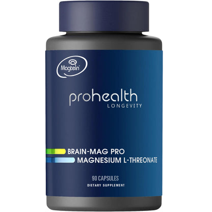 Magnesium L-Threonate Supplement (Magtein), 90 Capsules | Clinically Supported for Brain Health | Optimize Learning, Memory & Focus | 3rd Party Tested (3 Pack)