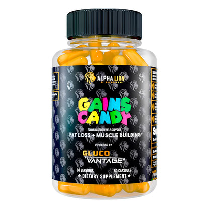 ALPHA LION Gains Candy, Supplement Pills that Support Weight Loss, Appetite Suppressant, Keto-Diet Friendly, Decrease Body Fat, Upgrade Energy & Workout Performance, 60 Capsules (MitoBurn®)
