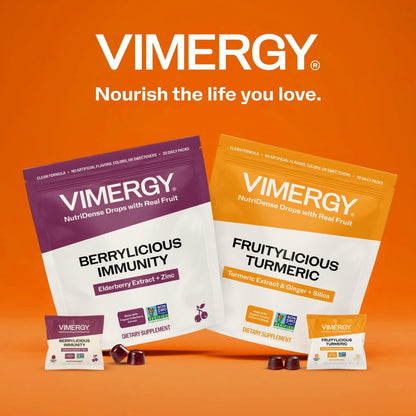 Vimergy NutriDense Berrylicious Immunity* Chewables (500mg Elderberry Extract & 7.5mg Zinc Sulfate per Serving) Vegan, No Artificial Sweeteners, Gluten-Free, Immune Support, 30 Servings (60 Count)