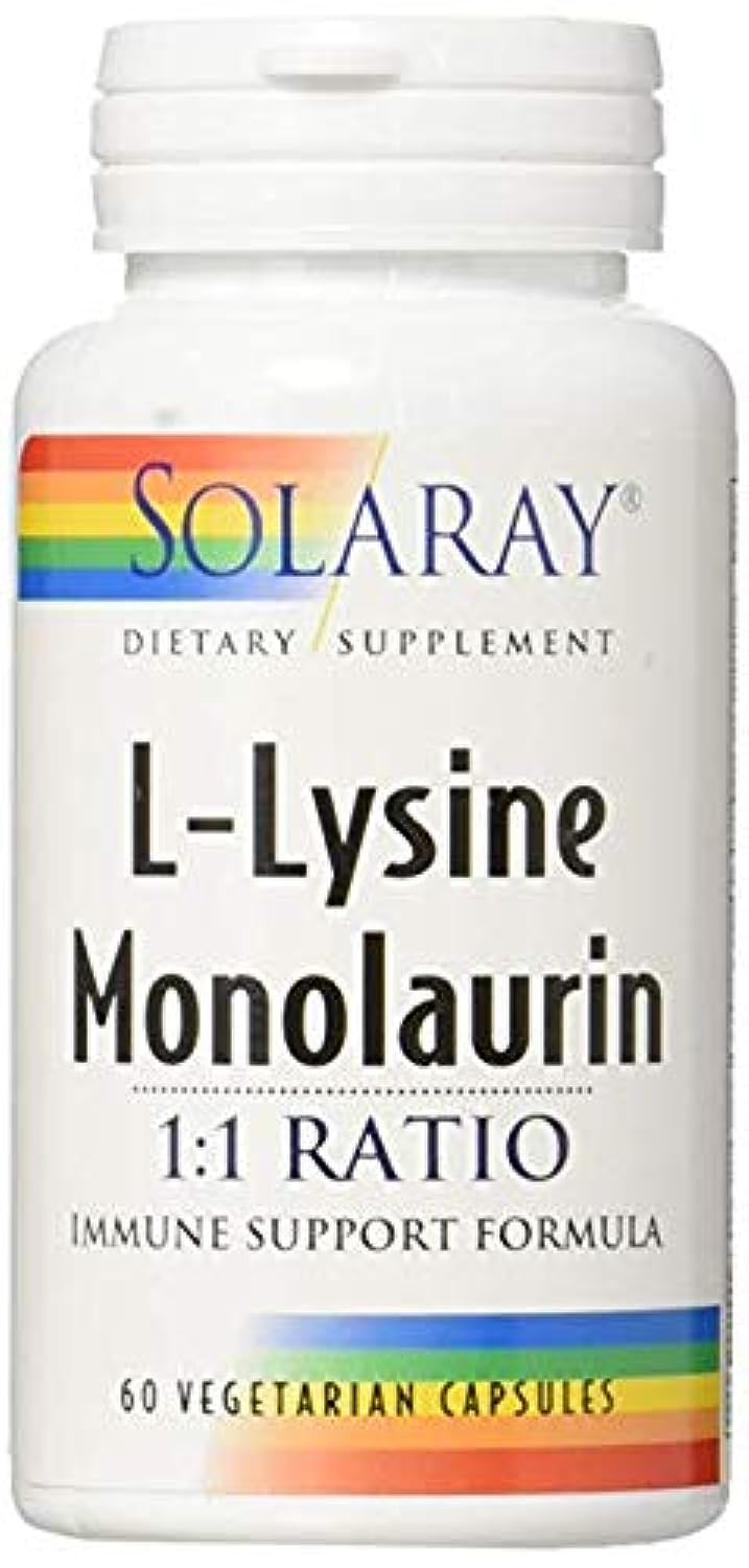 SOLARAY L-Lysine Monolaurin Immune Support Supplement, 1:1 Ratio for Immune System Function, 500 mg Each, 30 Servings, 60 VegCaps