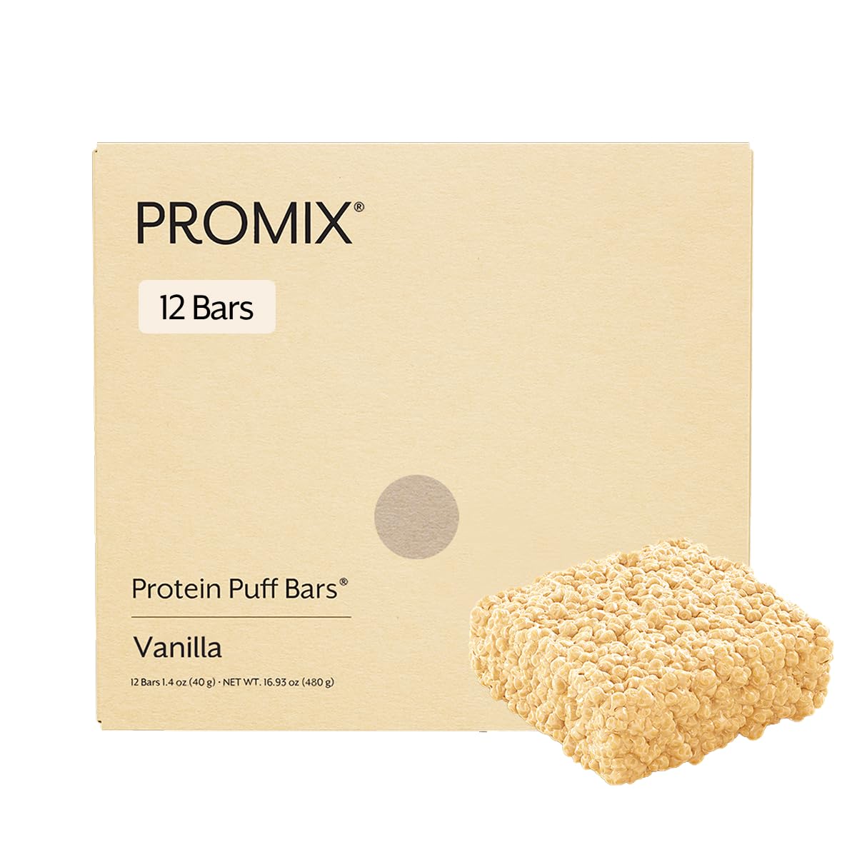 ProMix Nutrition Protein Puff Bars - Variety Pack - Vanilla, Chocolate, Strawberry, Blueberry - Marshmallow Crispy Treat - High Protein & Low Calorie - 12 Bars