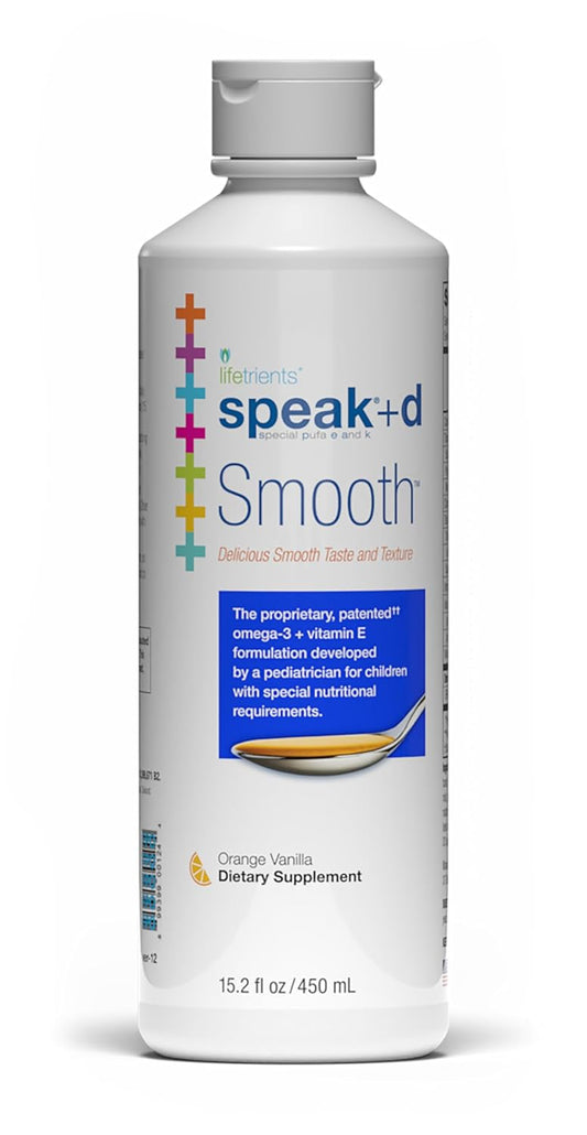 Lifetrients Speak+D Smooth — Kids Omega-3 Smoothie with Vitamin D3 — Pediatric Specialist Developed — Sugar-Free, Xylitol Sweetened — Orange Vanilla — 15.2 oz