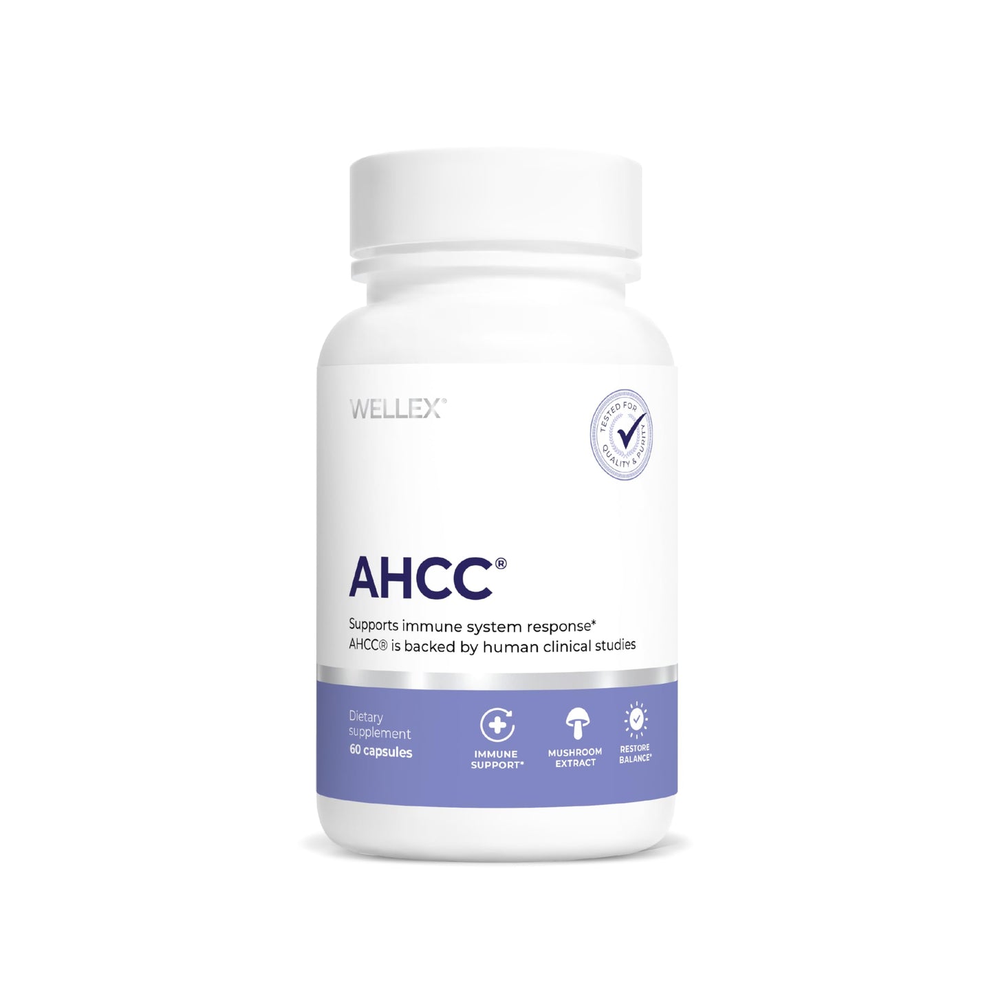 AHCC Supplement - Maximum Strength - Natural Immune Support Extract - Maintains Natural Killer Cell Activity - 20+ Human Research Studies - 60 Veggie Capsules (1 Pack)
