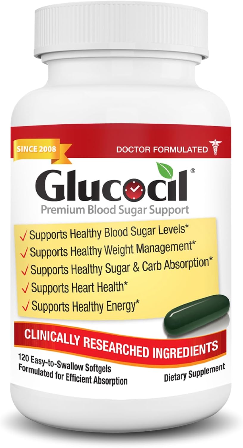 Glucocil – Softgels - Premium Blood Sugar Support - New Clinical Study Published March 2026-3 Million Bottles Sold - Supports the 3 Essentials for Healthy Blood Sugar - Since 2008