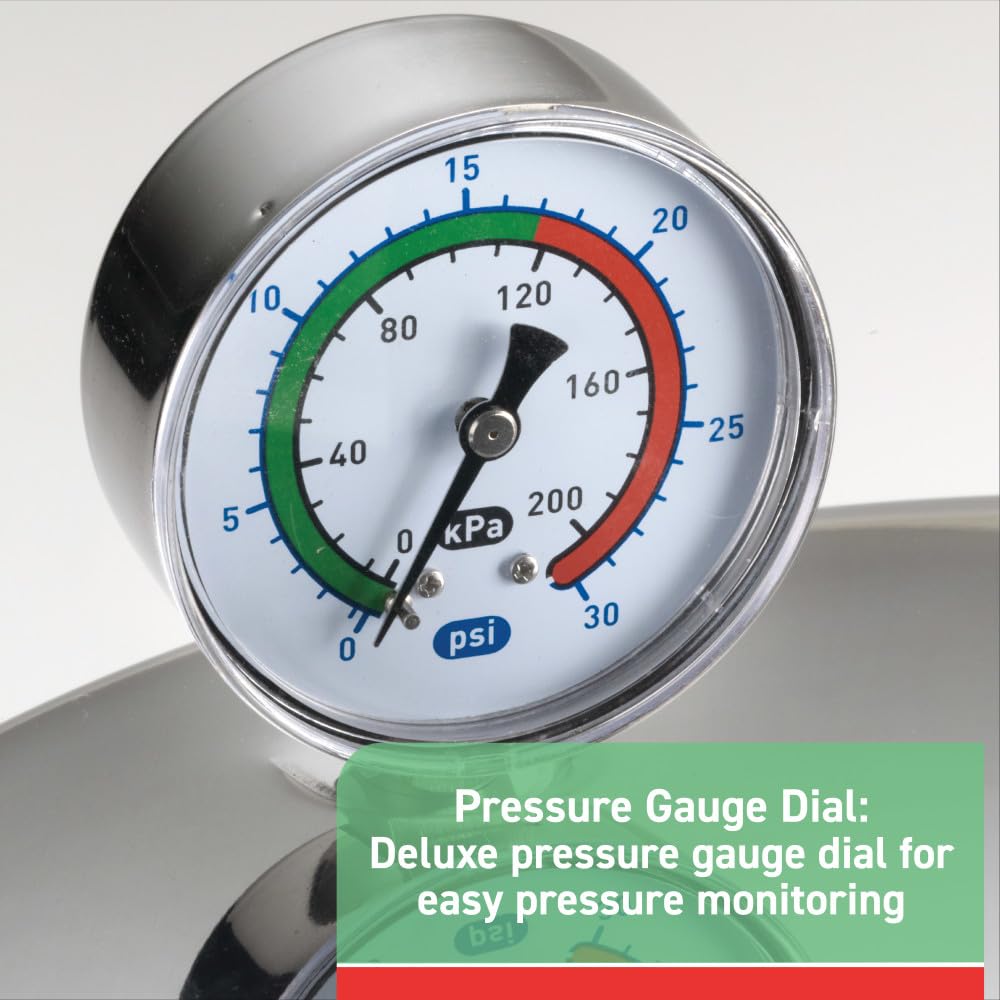 T-fal Pressure Cooker Aluminum Pressure Canner, 22 Quart, 3 PSI Settings, Cookware