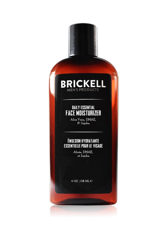 Brickell Men's Daily Essential Face Moisturizer for Men, Fast-Absorbing Face Lotion with Niacinamide, Green Tea, and Hyaluronic Acid, 4 Ounce, Scented