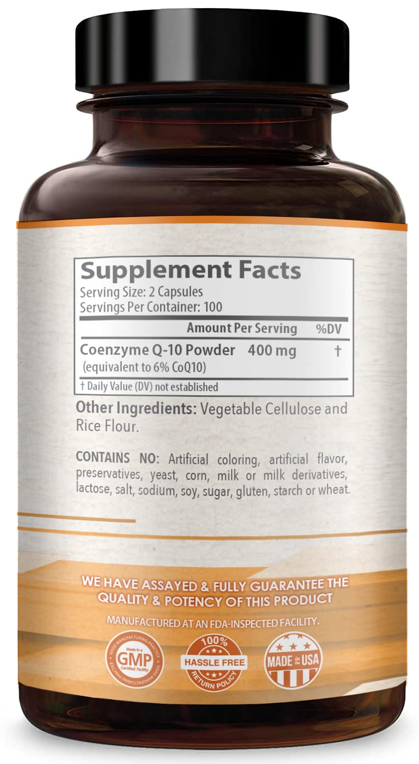 Healthy Way CoQ10 400mg 200 Capsules Non-GMO