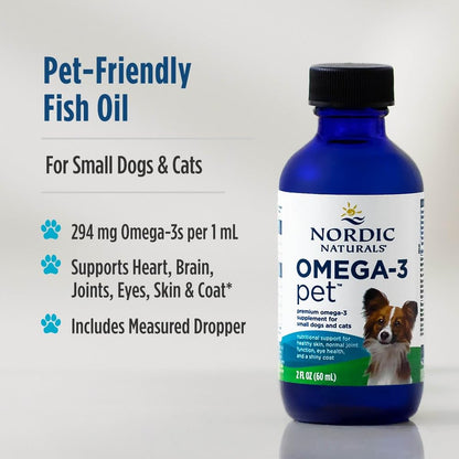 Nordic Naturals Omega-3 Pet, 1380mg Fish Oil for Dogs w/EPA DHA - 16oz | Delivers 1380 mg of omega-3s per teaspoon with EPA and DHA to support heart health, immunity, and overall vitality in dogs