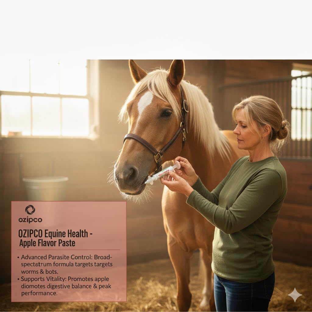 Ivermectin Horse Paste 1.87% | Apple Flavor – 6.08g Syringe for Equine Use Only Up to 1250 LB