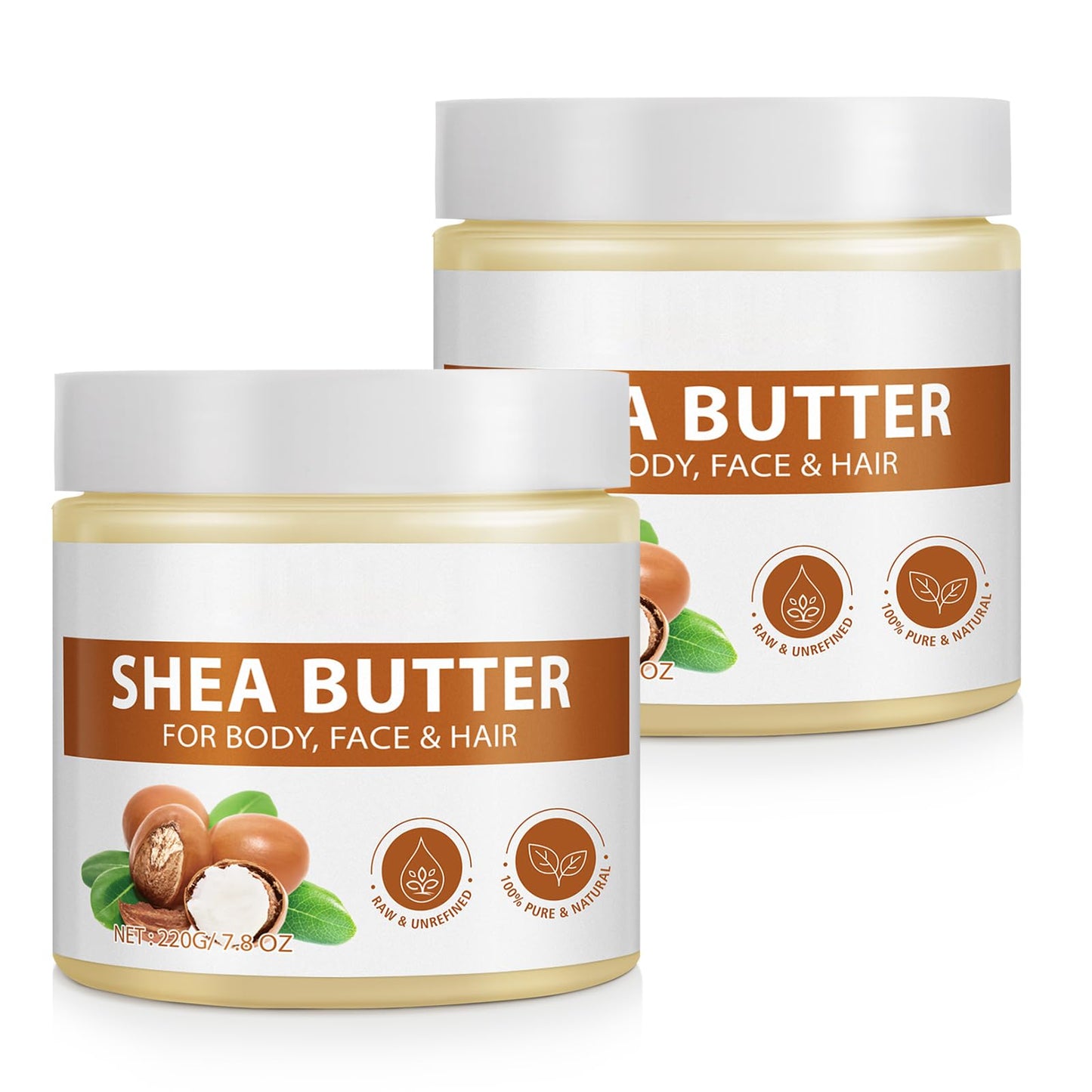 Shea Butter Raw, Pure Natural Shea Butter for Face & Body with Vitamin A, E and F, Hand Cream, Long-Lasting Hydration & Deeply Moisturizing for Dry, Cracked Skin, SkinCare, Keeps Skin Healthy 7.8 oz