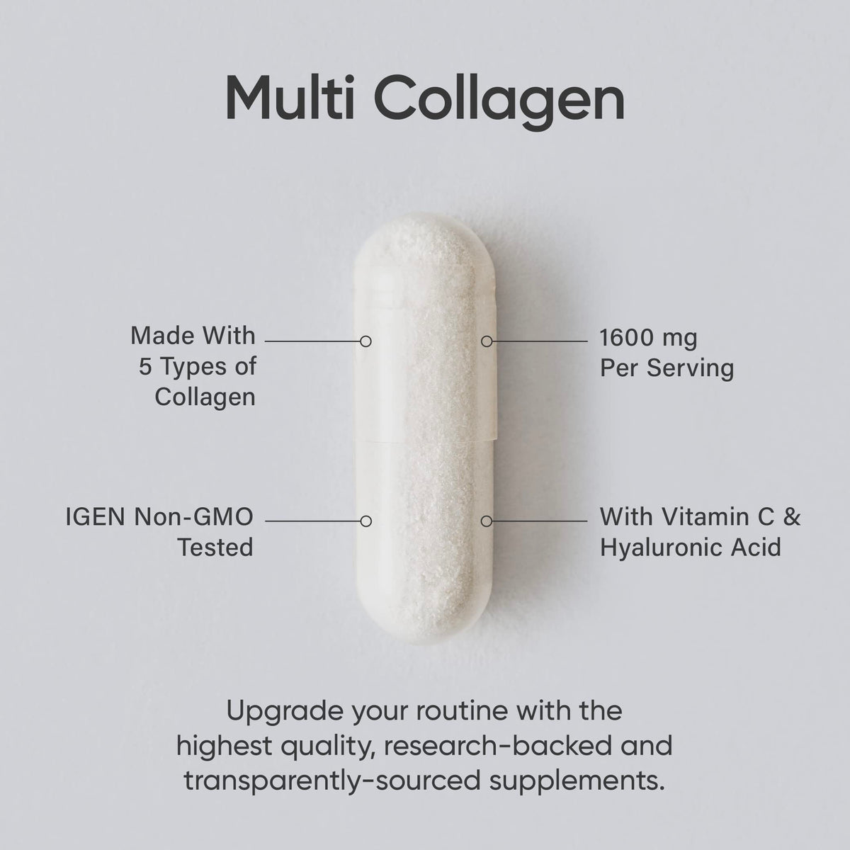 Sports Research Multi Collagen Pills (Type I, II, III, V, X) Hydrolyzed Collagen Peptides