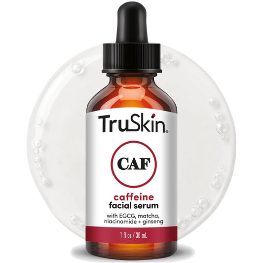 TruSkin Caffeine Face & Eye Serum for Dark Circles & Puffiness, 1 fl oz | With 5% Caffeine, EGCG, Niacinamide, Matcha & Ginseng to visibly refresh and energize tired-looking eyes