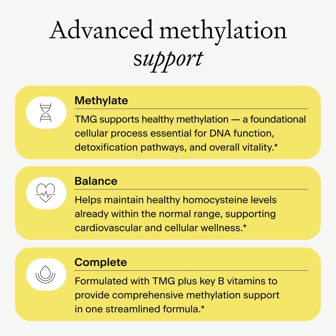 OMRE - TMG (Trimethylglycine) 1000mg with Methyl B Complex — Supports Heart & Liver Health — Betaine Supplement, Vegan - Methyl Donor