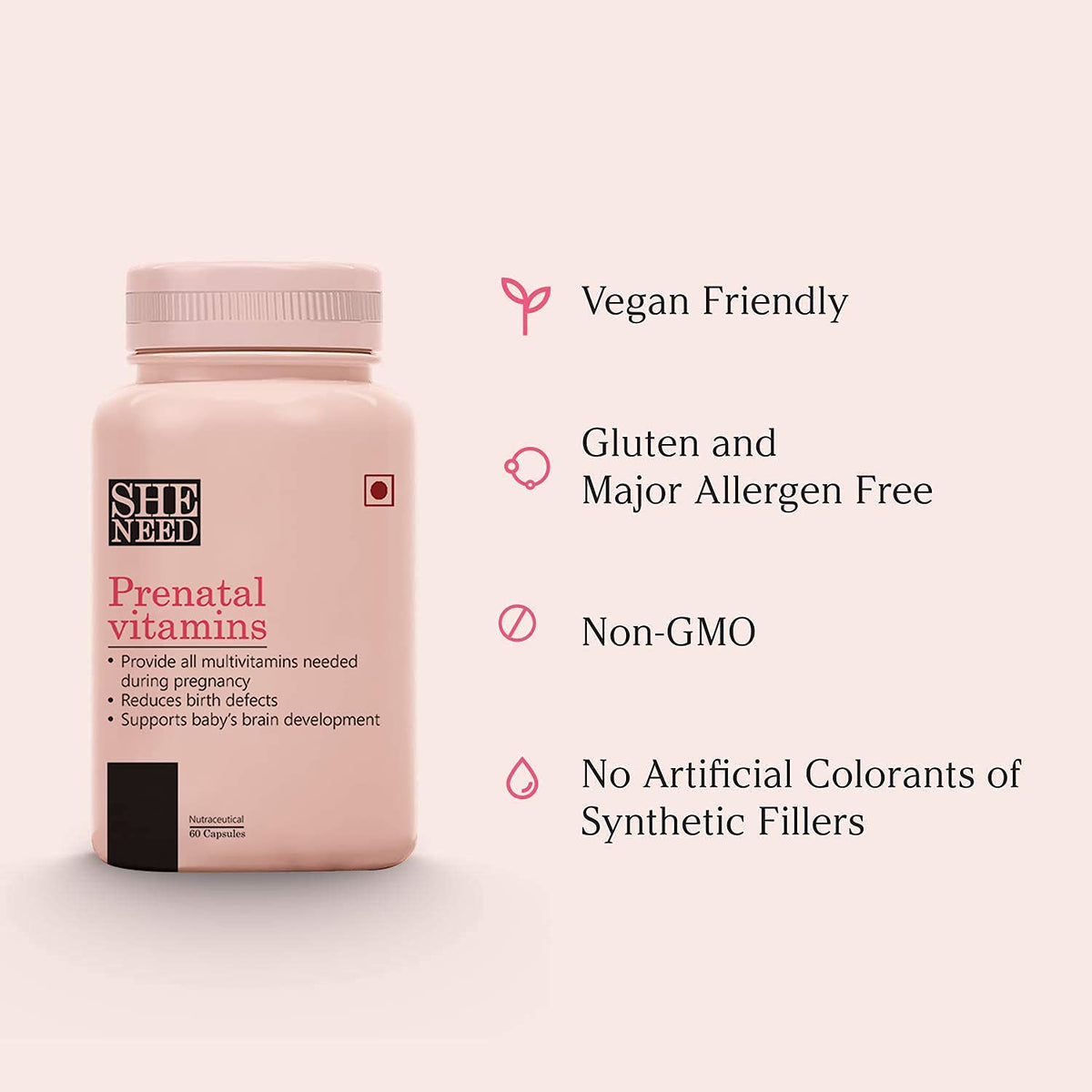 Vishopy Prenatal Supplement for Women- Multivitamin for Pregnancy with DHA- Reduces Birth Defects